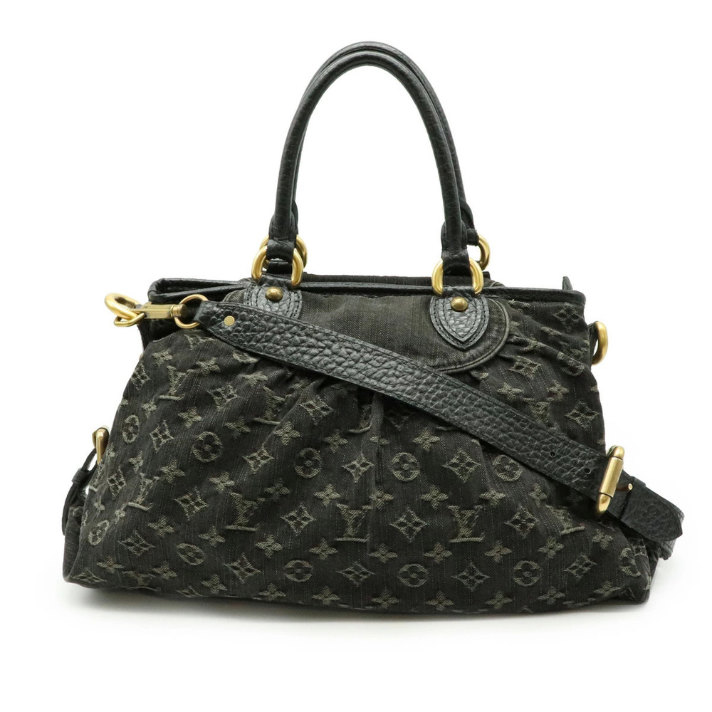 Louis Vuitton Monogram Denim Neo Cabby Shoulder Bag Handbag Noir Black